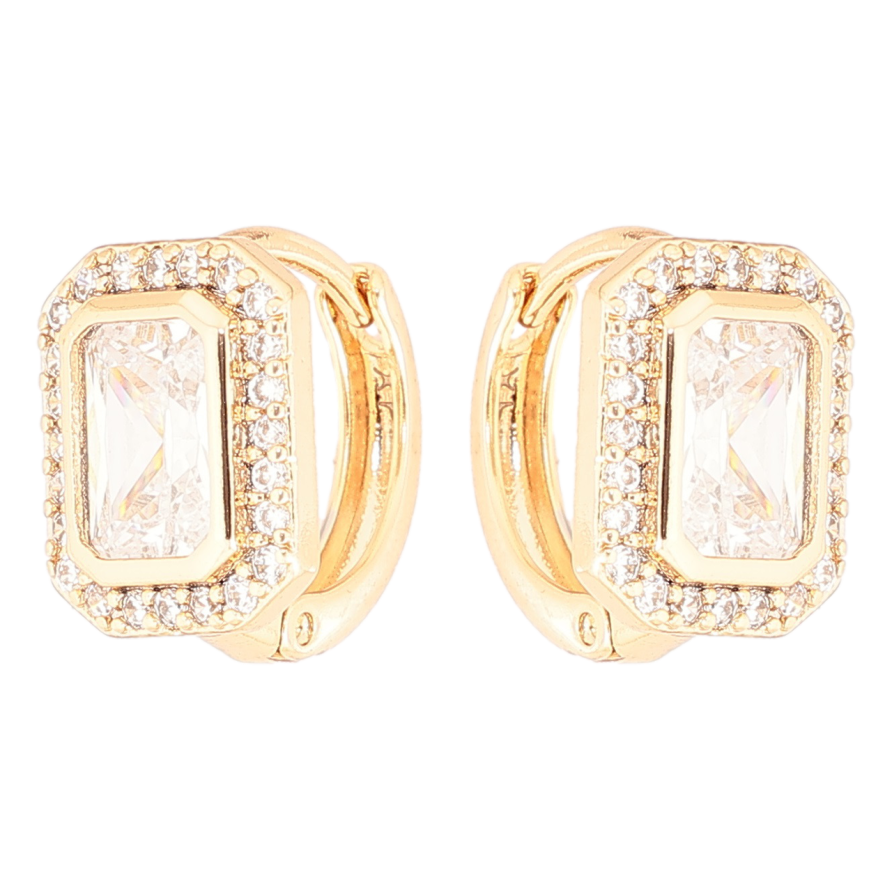 Серьги Xuping Позолота 18K колечки Кристальный блеск фото №1 Серьги Xuping Позолота 18K колечки Кристальный блеск фото №1