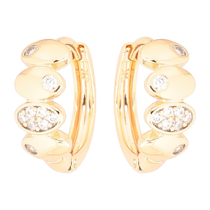 Серьги Xuping Позолота 18K колечки Декоративный узор с кристаллами фото №12 Серьги Xuping Позолота 18K колечки Декоративный узор с кристаллами фото №12