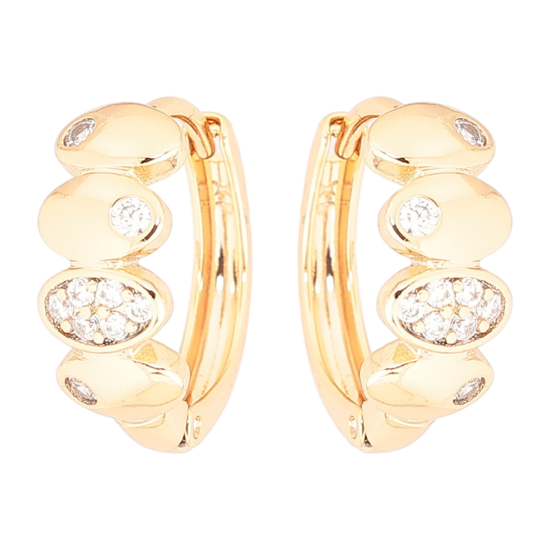 Серьги Xuping Позолота 18K колечки Декоративный узор с кристаллами фото №1 Серьги Xuping Позолота 18K колечки Декоративный узор с кристаллами фото №1