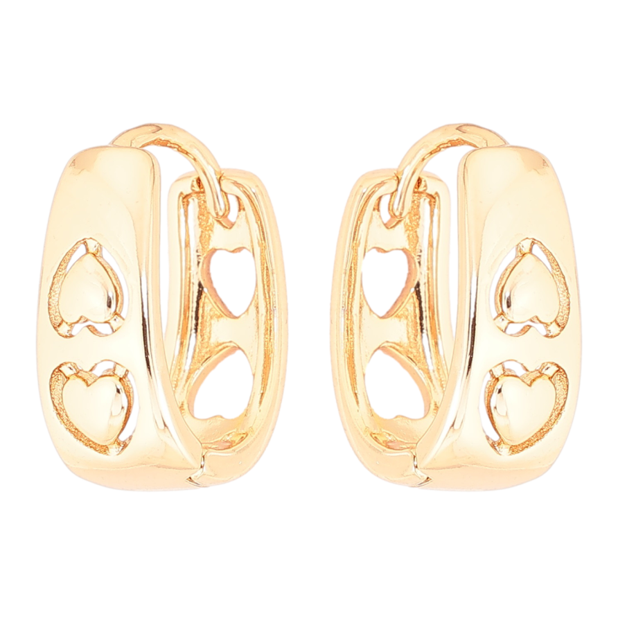 Сережки Xuping Позолота 18K колечка «Візерунок сердечка» фото №1 Сережки Xuping Позолота 18K колечка «Візерунок сердечка» фото №1