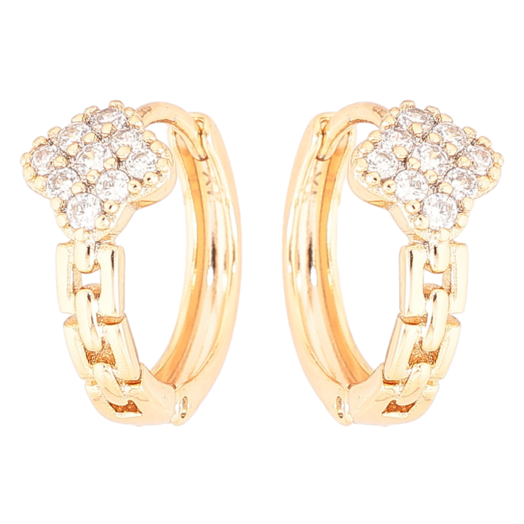 Сережки Xuping Позолота 18K колечка «Декоративний візерунок з кристалами» фото №20 Сережки Xuping Позолота 18K колечка «Декоративний візерунок з кристалами» фото №20