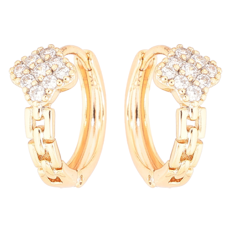 Серьги Xuping Позолота 18K колечки Декоративный узор с кристаллами фото №2 Серьги Xuping Позолота 18K колечки Декоративный узор с кристаллами фото №2