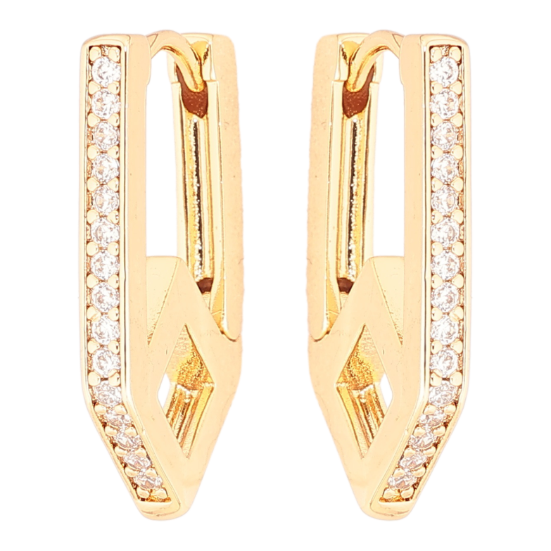 Серьги Xuping Позолота 18K колечки Дорожки кристаллов фото №5 Серьги Xuping Позолота 18K колечки Дорожки кристаллов фото №5