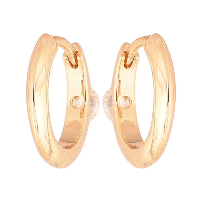 Сережки Xuping Позолота 18K колечка «Кришталеві вставки позаду» фото №4 Сережки Xuping Позолота 18K колечка «Кришталеві вставки позаду» фото №4