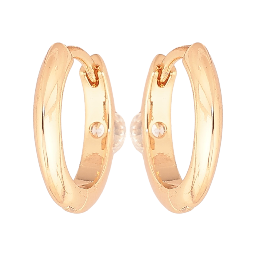 Серьги Xuping Позолота 18K колечки Кристальные вставки сзади фото №1 Серьги Xuping Позолота 18K колечки Кристальные вставки сзади фото №1