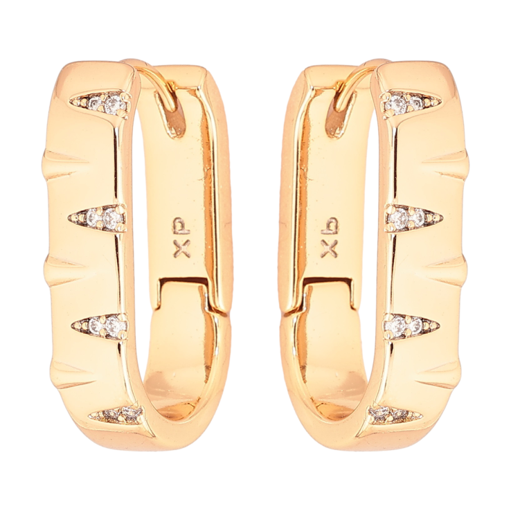 Серьги Xuping Позолота 18K колечки Декоративный узор с кристаллами фото №8