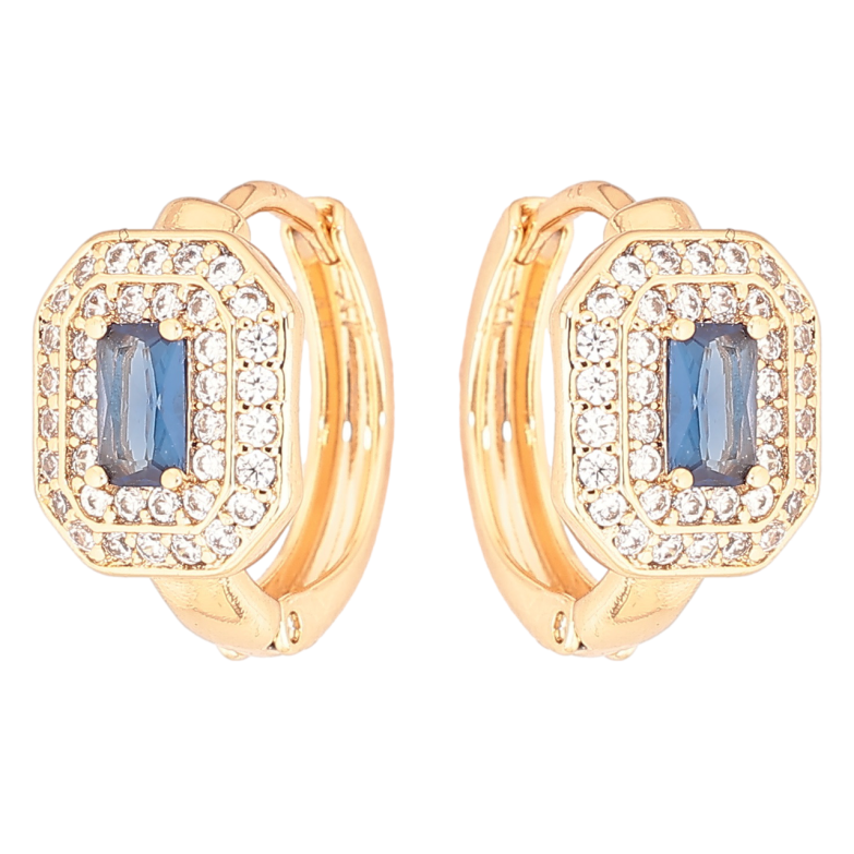 Сережки Xuping Позолота 18K колечка «Інкрустація кристалами» фото №1