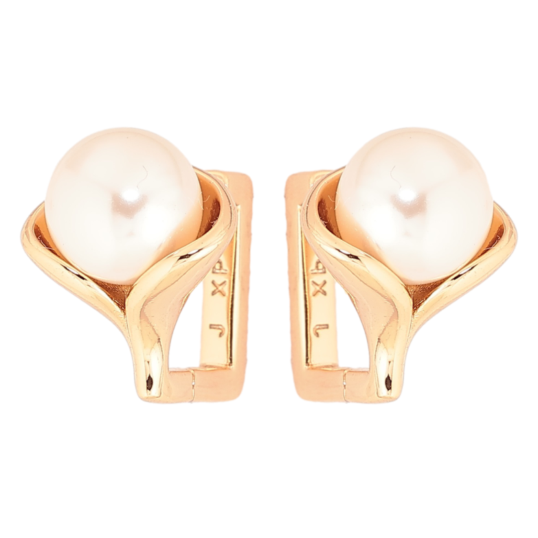 Сережки Xuping Позолота 18K колечка «Перлинні бутони» фото №4 Сережки Xuping Позолота 18K колечка «Перлинні бутони» фото №4