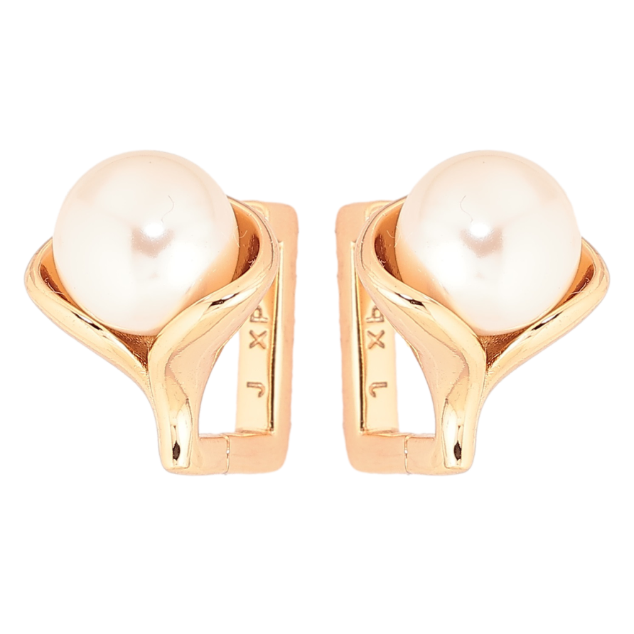 Сережки Xuping Позолота 18K колечка «Перлинні бутони» фото №1 Сережки Xuping Позолота 18K колечка «Перлинні бутони» фото №1