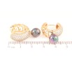 Сережки Xuping Позолота 18K колечка «Інкрустація кристалами з чорними перлинами» фото №2