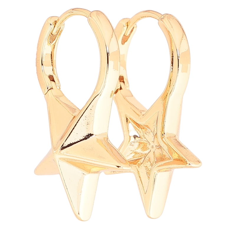 Сережки Xuping Позолота 18K колечка «Зірки» фото №1 Сережки Xuping Позолота 18K колечка «Зірки» фото №1