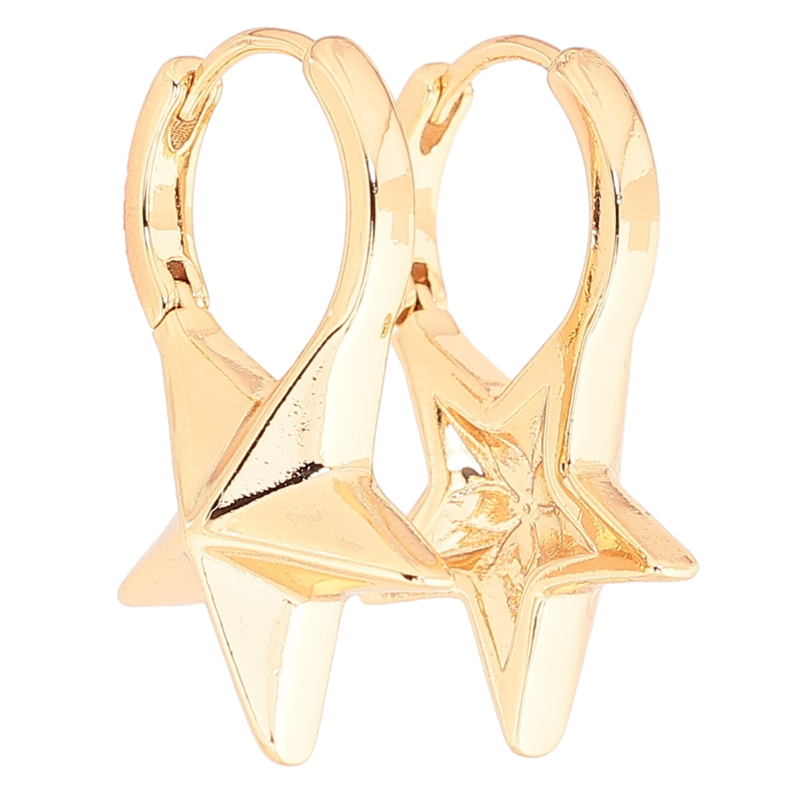 Сережки Xuping Позолота 18K колечка «Зірки» фото №1 Сережки Xuping Позолота 18K колечка «Зірки» фото №1