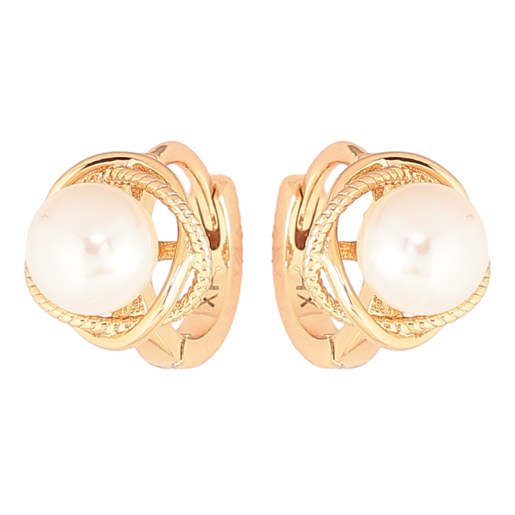 Сережки Xuping Позолота 18K колечка «Перлини» фото №6 Сережки Xuping Позолота 18K колечка «Перлини» фото №6