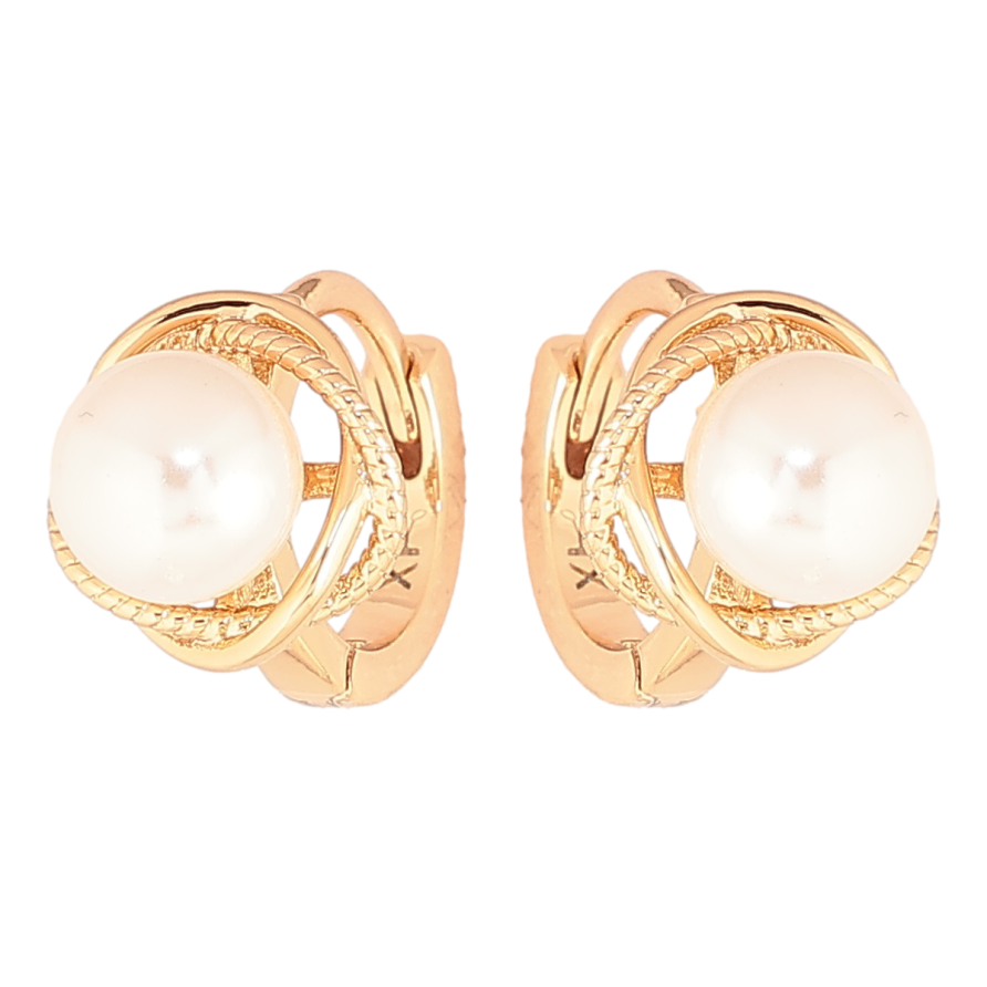 Сережки Xuping Позолота 18K колечка «Перлини» фото №1 Сережки Xuping Позолота 18K колечка «Перлини» фото №1