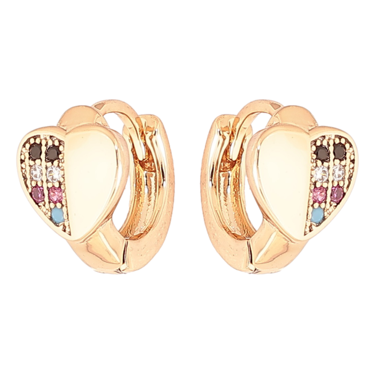 Сережки Xuping Позолота 18K колечка «Сердечка з різнокольоровими кристалами» фото №25 Сережки Xuping Позолота 18K колечка «Сердечка з різнокольоровими кристалами» фото №25