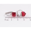 Сережки Xuping колір Родій з кристалами Swarovski французький замок «Кубики Siam» 6х6мм фото №2 Сережки Xuping колір Родій з кристалами Swarovski французький замок «Кубики Siam» 6х6мм фото №2