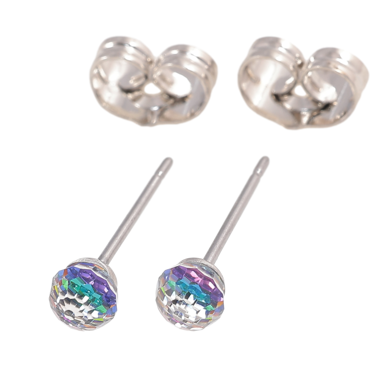 Серьги Xuping цвет Родий с кристаллами Swarovski пусеты Шарики Vitrail Medium ø 4мм фото №1