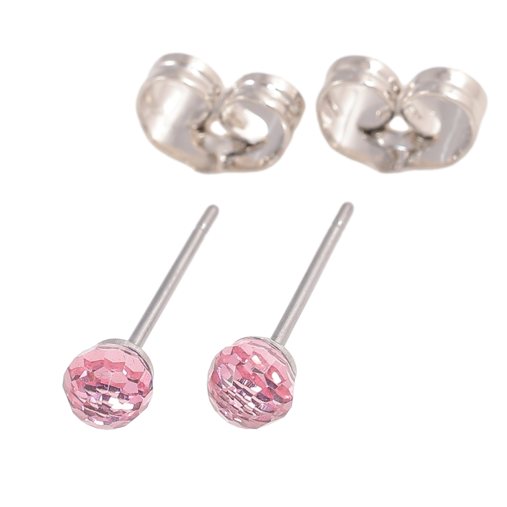 Сережки Xuping колір Родій з кристалами Swarovski пусети «Кульки Rose» ø 4мм фото №9
