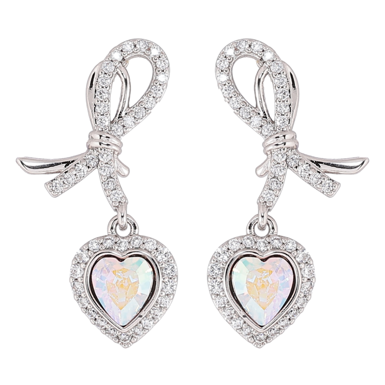 Сережки Xuping колір Родій з кристалами Swarovski пусети «Петельки з кришталевими сердечками АВ» фото №7 Сережки Xuping колір Родій з кристалами Swarovski пусети «Петельки з кришталевими сердечками АВ» фото №7