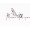 Серьги Xuping цвет Родий с кристаллами Swarovski пусеты Сердечки с кубиками Vitrail Medium фото №2