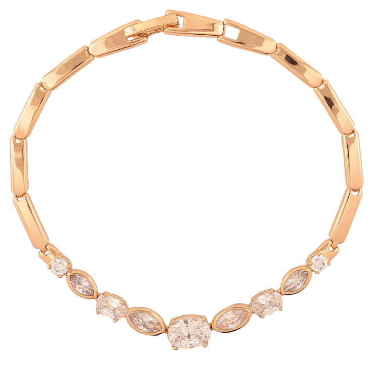 Браслет Xuping Позолота 18K «Кришталева доріжка» довжина 19см х 3-6мм фото №8