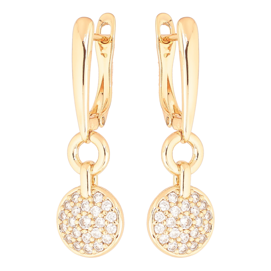 Серьги Xuping Позолота 18K английский замок Подвески с инкрустацией кристаллами фото №1 Серьги Xuping Позолота 18K английский замок Подвески с инкрустацией кристаллами фото №1