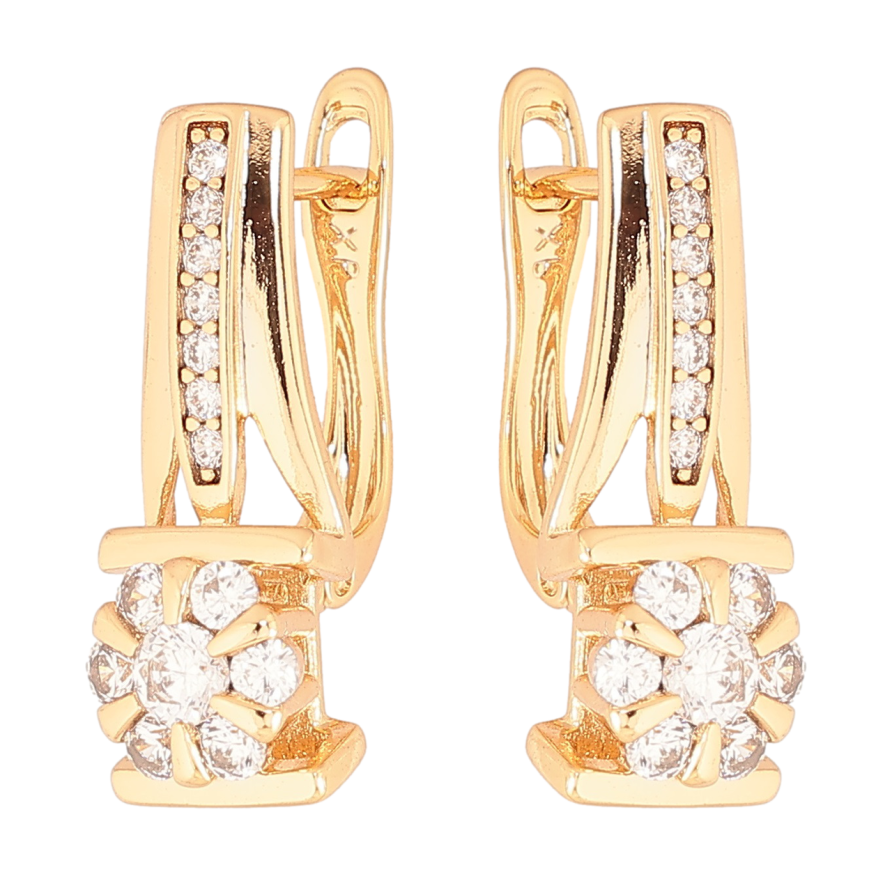 Сережки Xuping Позолота 18K англійський замок «Кришталеві квіточки» фото №1 Сережки Xuping Позолота 18K англійський замок «Кришталеві квіточки» фото №1