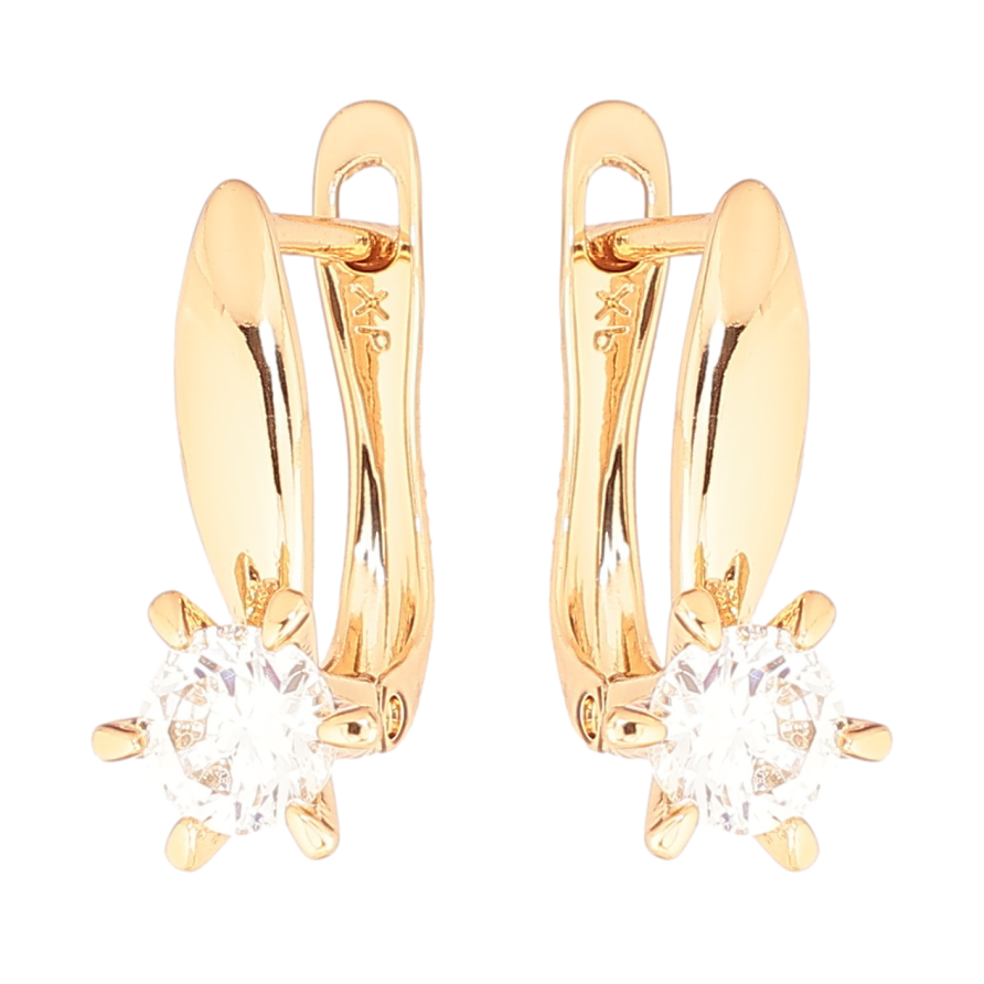 Серьги Xuping Позолота 18K английский замок Кристальные цветочки фото №1 Серьги Xuping Позолота 18K английский замок Кристальные цветочки фото №1