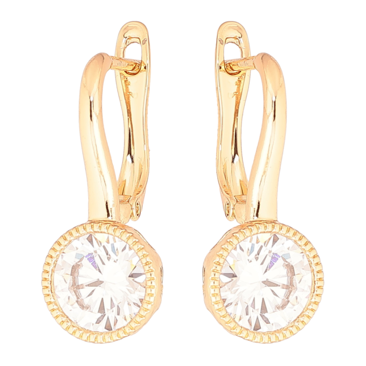 Серьги Xuping Позолота 18K английский замок Кристаллы на дужках фото №11 Серьги Xuping Позолота 18K английский замок Кристаллы на дужках фото №11