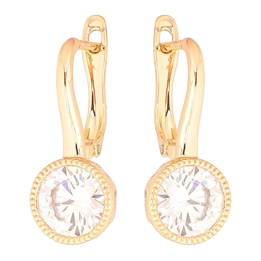 Серьги Xuping Позолота 18K английский замок Кристаллы на дужках фото №1 Серьги Xuping Позолота 18K английский замок Кристаллы на дужках фото №1
