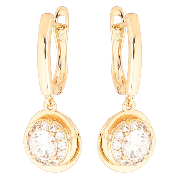 Серьги Xuping Позолота 18K английский замок Кристальные подвески фото №10 Серьги Xuping Позолота 18K английский замок Кристальные подвески фото №10