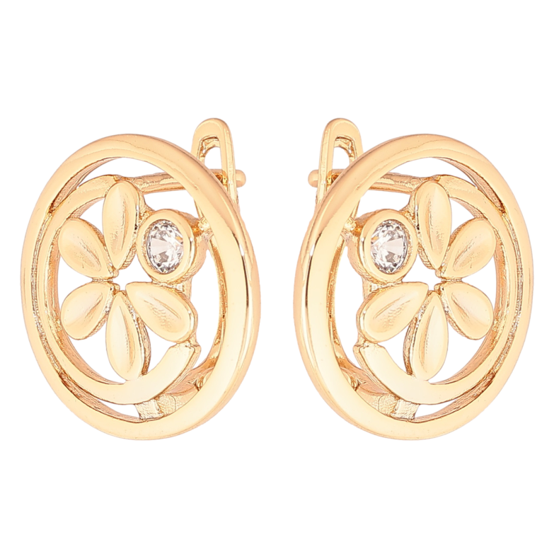 Серьги Xuping Позолота 18K английский замок Колечки с цветочками фото №18 Серьги Xuping Позолота 18K английский замок Колечки с цветочками фото №18