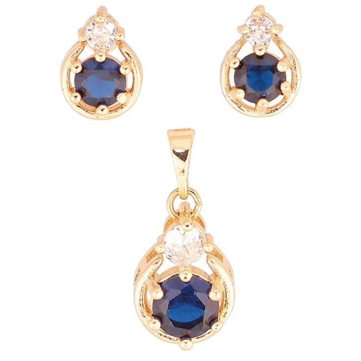 Набор Xuping M&L Цвет 18K Серьги Кулон Узор с синим кристаллом фото №11 Набор Xuping M&L Цвет 18K Серьги Кулон Узор с синим кристаллом фото №11