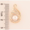Кулон Xuping M&L Колір 18K Грецький орнамент з кристалами та перлиною» для ланцюжка до 2мм фото №2 Кулон Xuping M&L Колір 18K Грецький орнамент з кристалами та перлиною» для ланцюжка до 2мм фото №2