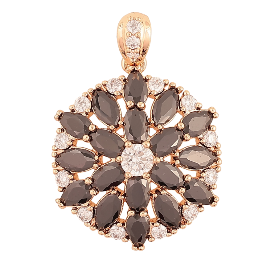 Кулон Xuping M&L Колір 18K Квітка з чорно-білих кристалів» для ланцюжка до 4мм фото №1 Кулон Xuping M&L Колір 18K Квітка з чорно-білих кристалів» для ланцюжка до 4мм фото №1