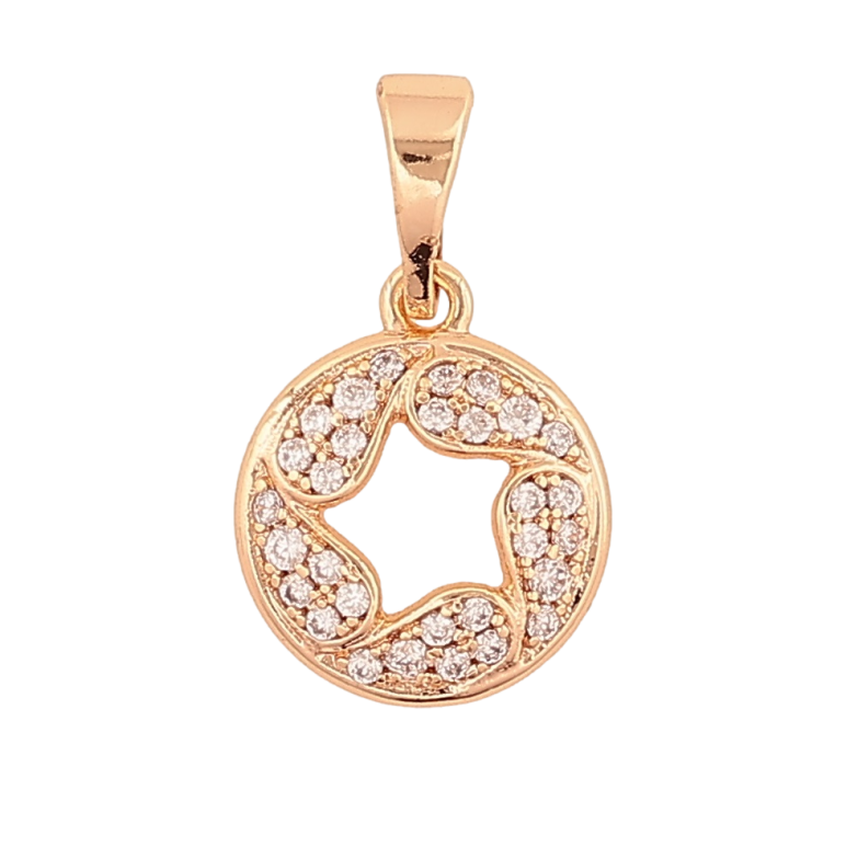 Кулон Xuping M&L Колір 18K Декоративне колечко з кристалами» для ланцюжка до 5мм фото №2 Кулон Xuping M&L Колір 18K Декоративне колечко з кристалами» для ланцюжка до 5мм фото №2
