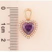 Кулон Xuping M&L Колір 18K Бузкове кришталеве сердечко» для ланцюжка до 3мм фото №3