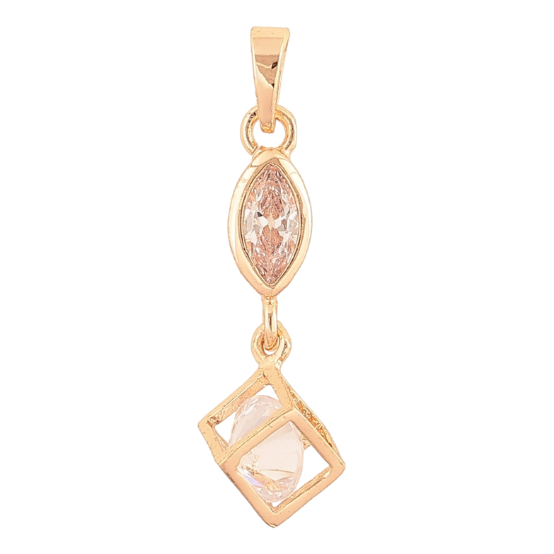 Кулон Xuping M&L Колір 18K Куб з кристалом» для ланцюжка до 5мм фото №4 Кулон Xuping M&L Колір 18K Куб з кристалом» для ланцюжка до 5мм фото №4