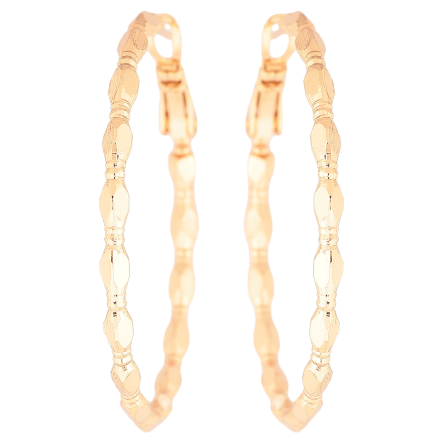 Серьги Xuping Позолота 18K кольца (конго) Декоративный узор ø 4см фото №1 Серьги Xuping Позолота 18K кольца (конго) Декоративный узор ø 4см фото №1