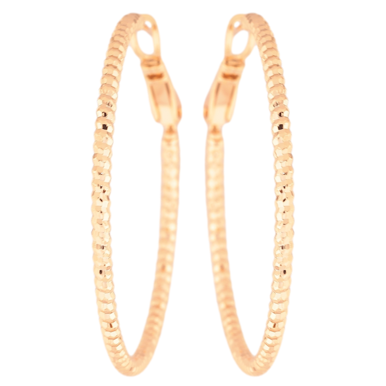 Серьги Xuping Позолота 18K кольца (конго) Декоративный узор ø 4см фото №16