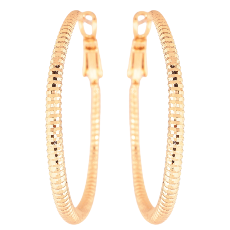 Сережки Xuping Позолота 18K кільця (конго) «Декоративний візерунок» ø 4см фото №5 Сережки Xuping Позолота 18K кільця (конго) «Декоративний візерунок» ø 4см фото №5
