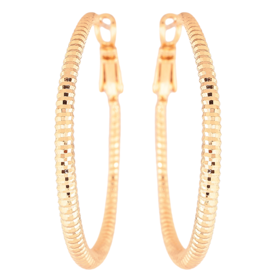 Сережки Xuping Позолота 18K кільця (конго) «Декоративний візерунок» ø 4см фото №1 Сережки Xuping Позолота 18K кільця (конго) «Декоративний візерунок» ø 4см фото №1