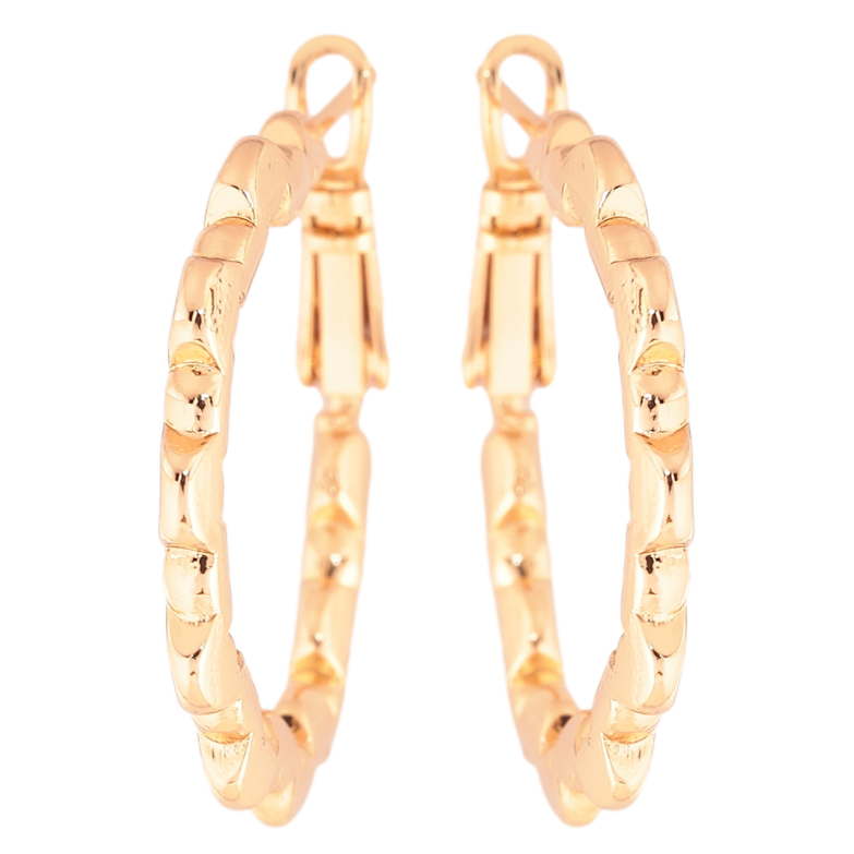 Серьги Xuping Позолота 18K кольца (конго) Декоративный узор ø 3см фото №4