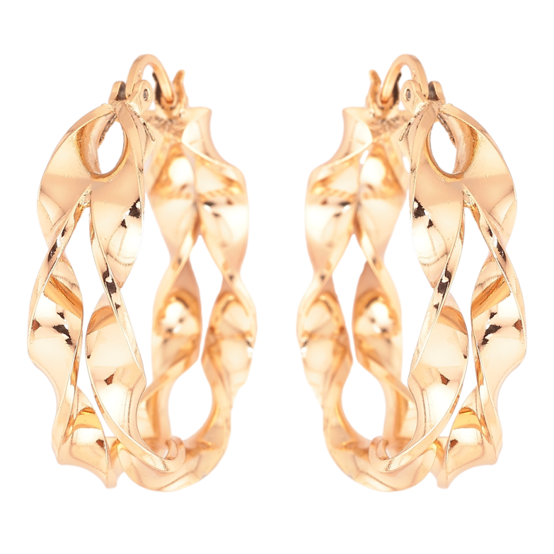 Серьги Xuping Позолота 18K кольца (конго) Двойные с спиральным узором ø 3см фото №1 Серьги Xuping Позолота 18K кольца (конго) Двойные с спиральным узором ø 3см фото №1