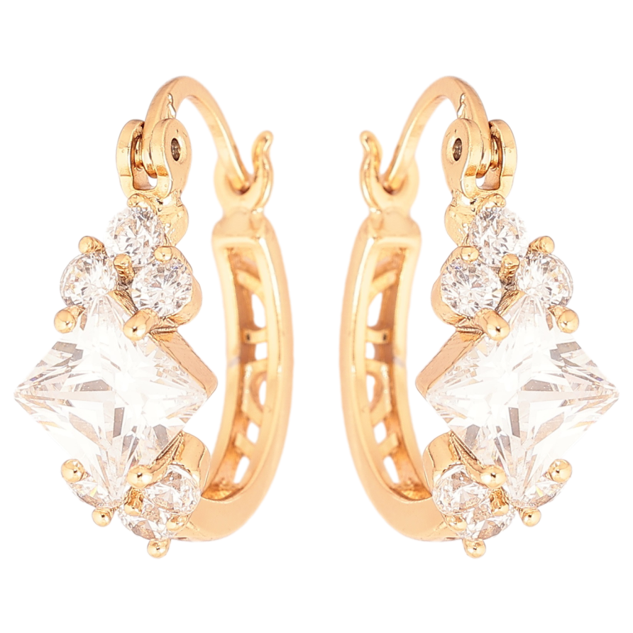 Серьги Xuping Позолота 18K замок-булавка Узор из кристаллов фото №1 Серьги Xuping Позолота 18K замок-булавка Узор из кристаллов фото №1