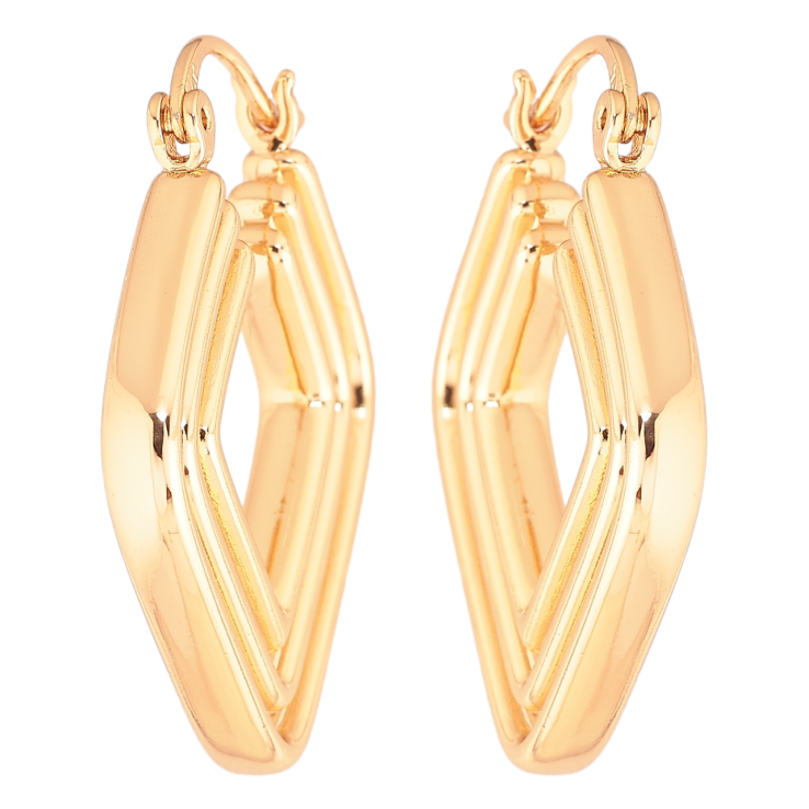 Серьги Xuping Позолота 18K замок-булавка Ромбы фото №8