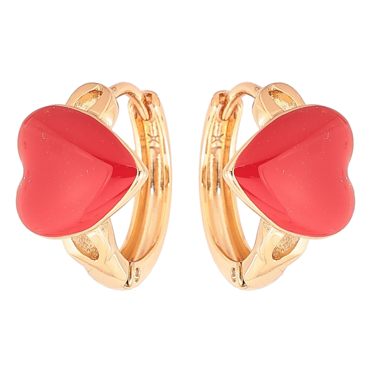 Сережки Xuping Позолота 18K колечка Сердечка з червоною емаллю» фото №22 Сережки Xuping Позолота 18K колечка Сердечка з червоною емаллю» фото №22