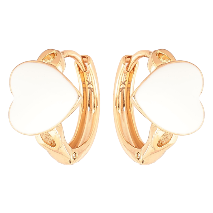Сережки Xuping Позолота 18K колечка Сердечка з білою емаллю» фото №20 Сережки Xuping Позолота 18K колечка Сердечка з білою емаллю» фото №20
