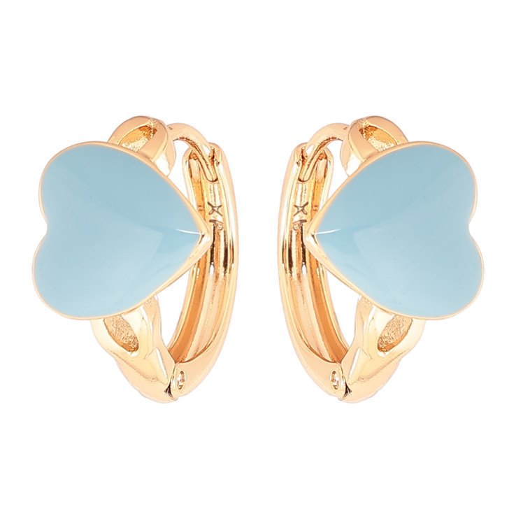 Сережки Xuping Позолота 18K колечка Сердечка з блакитною емаллю» фото №24 Сережки Xuping Позолота 18K колечка Сердечка з блакитною емаллю» фото №24