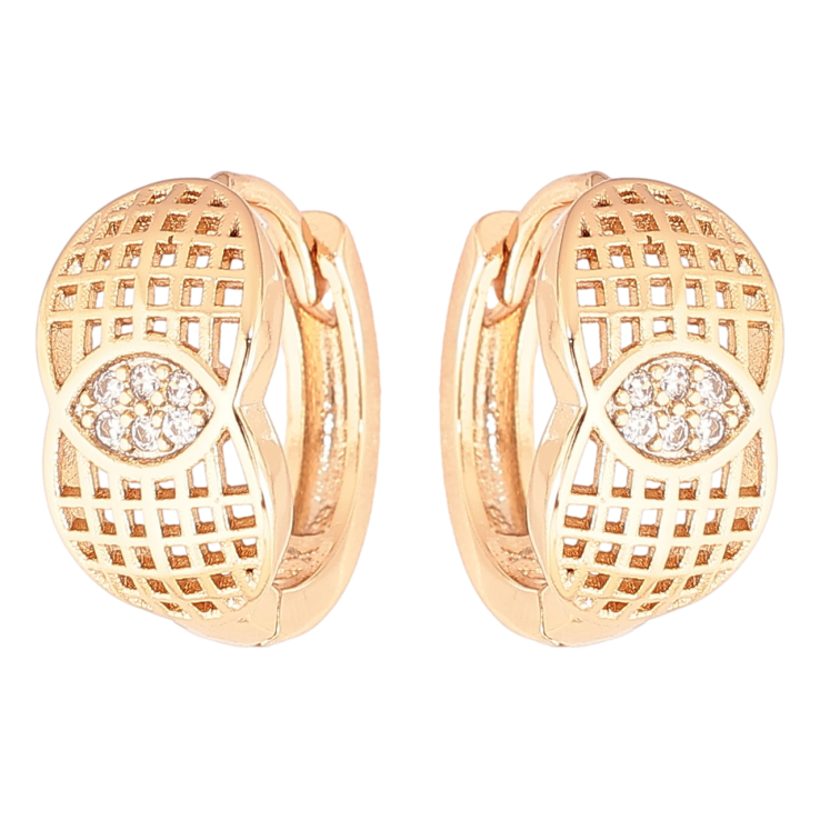 Сережки Xuping Позолота 18K колечка «Різьблений візерунок з кристалами» фото №16 Сережки Xuping Позолота 18K колечка «Різьблений візерунок з кристалами» фото №16